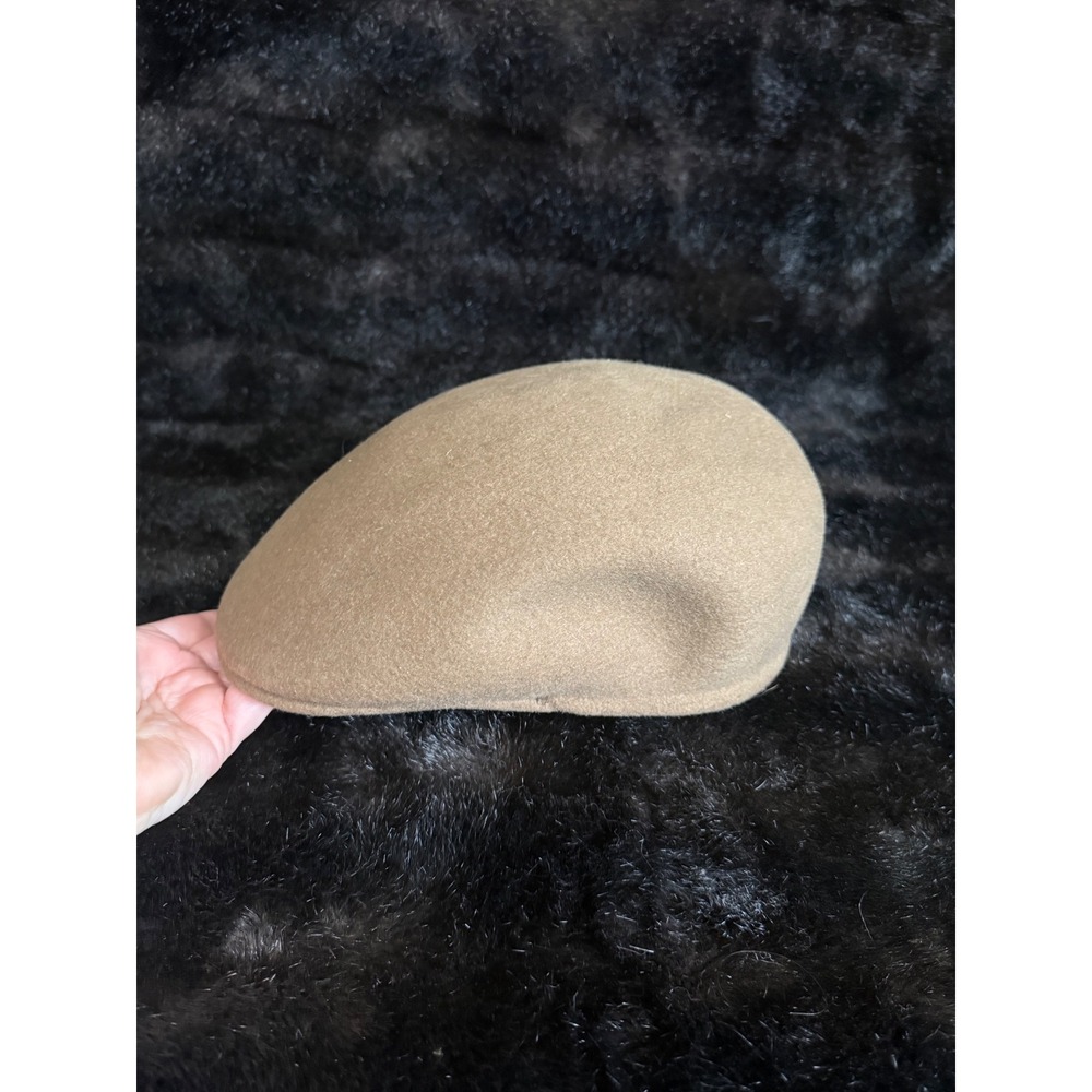 Kangol Carimac Flat Cap Tan Beige 100% Wool Ivy Hat Mens Size Medium